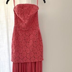Reiss Coral Lace High Low Dress